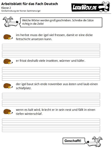 Kostenlose leseprobe (sinnerfassendes lesen) für deutsch grundschule für die 2. Übungen Deutsch Klasse 2 kostenlos zum Download - lernwolf.de