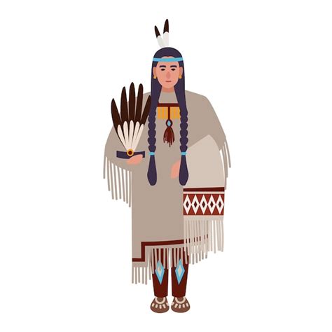 mujer indígena americana con trenzas o india vistiendo ropas tribales étnicas pueblos indígenas