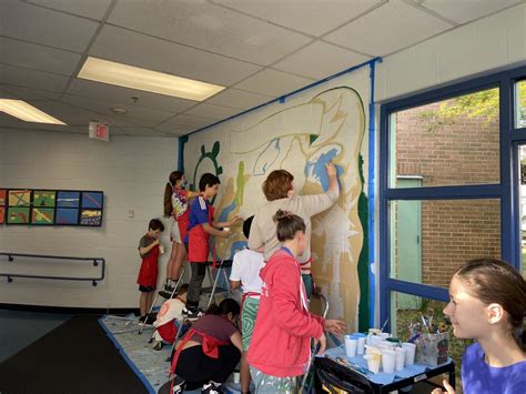 5th Graders Working On The Mural Campbell Elementary