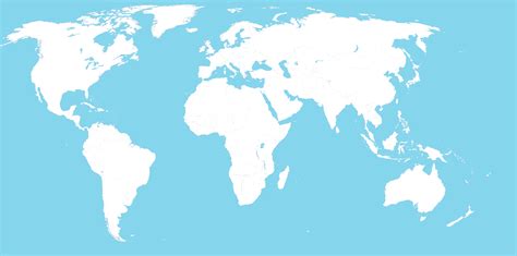 Image Large Blank World Map With Oceans In Bluepng Alternative