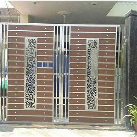 2 Door Modern Designer Stainless Steel Main Gate Material Grade Ss304