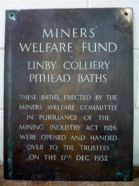 Nottinghamshire Mining Linby Colliery Pithead Baths Miners Welfare Fund Hucknall