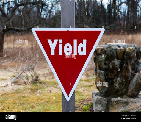 Yield Road Traffic Sign Stock Photo Alamy