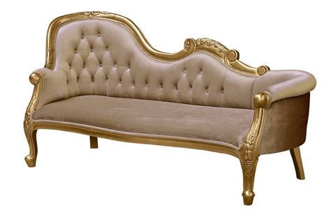 Louis Xv Versailles Single End Chaise Longue Gold Frame And Gold
