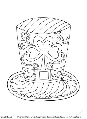Hello and welcome to the wonderful world of dr. Leprechaun Hat Coloring Page/Digi Stamp - CUP772598_70151 ...