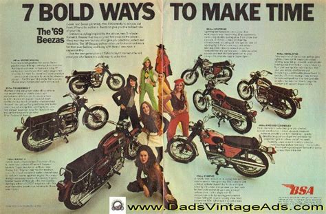1969 Bsa Beeza Girls Motorcycles 7 Bold Ways To Make Time 2 Page Ad