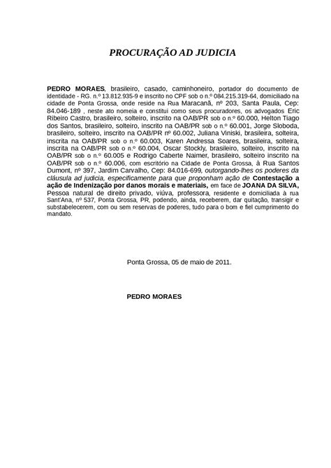 Procuração Ad Judicia Exemplo De Procuração Ad Juridica Docsity