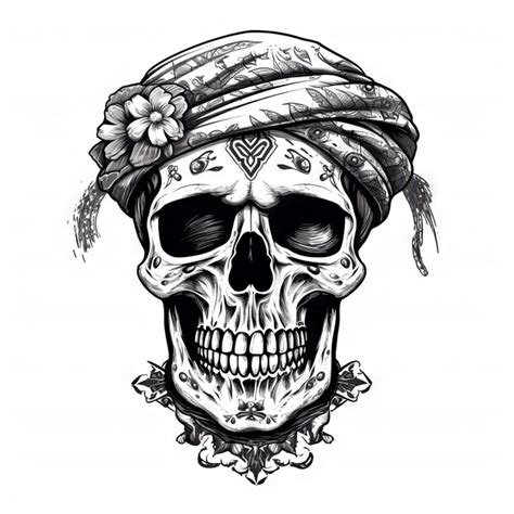 Premium Ai Image An Illustration Skull Tattoo Design