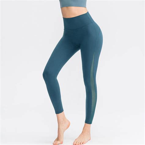 Nylon Spandex Yoga Pants With Crotchless Feature High Waist Leggings