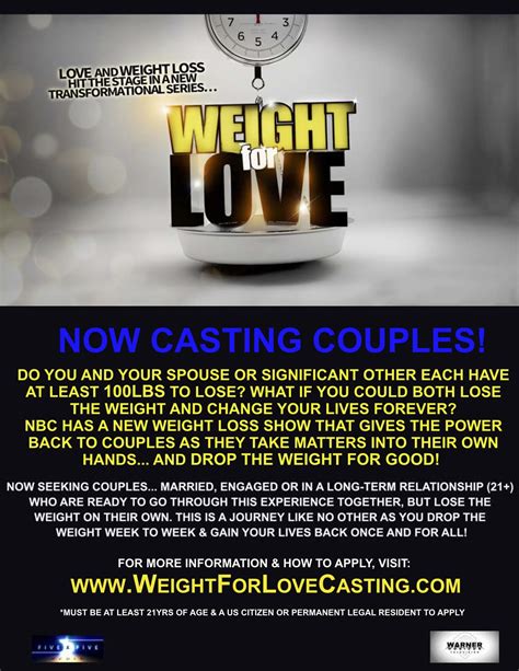 Reality Series Casting Call For Couples Needing To Lose Weight Auditions Free