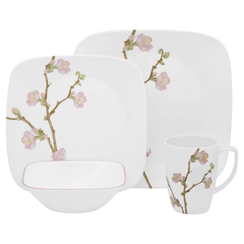 Square Cherry Blossom 16 Pc Dinnerware Set Corelle