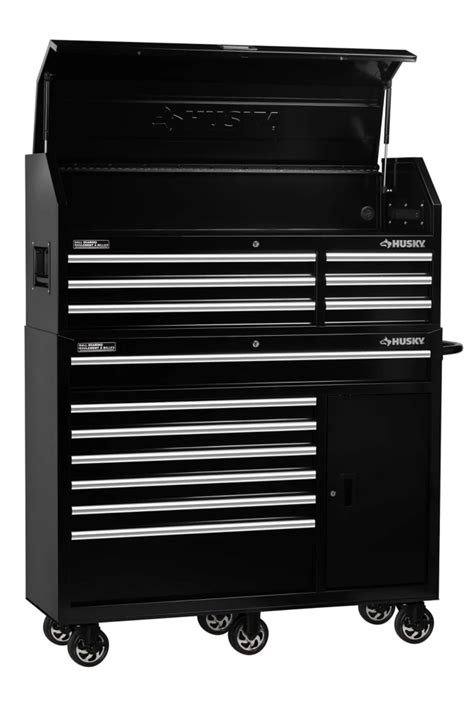 Husky 52 Inch 13 Drawer Tool Storage Chest And Cabinet Combo In Black