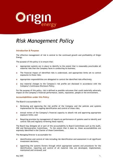 What Is A Risk Management Policy The Mumpreneur Show