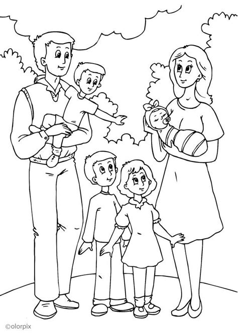 Imagen de una familia para colorear. Dibujo para colorear 5. nueva familia con el padre - Img 25991