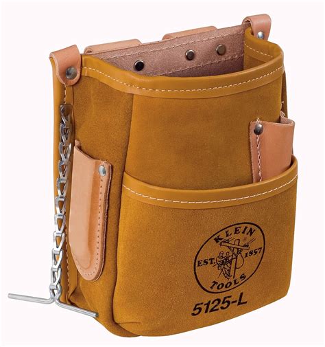 Klein Tools 5125l Leather 5 Pocket Tool Pouch With Tape Thong Ebay