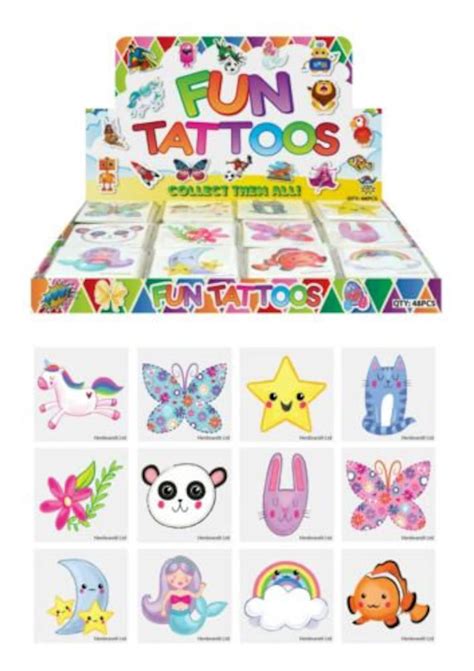 72 Childrens Temporary Tattoos Kids Loot Party Bag Fillers Etsy