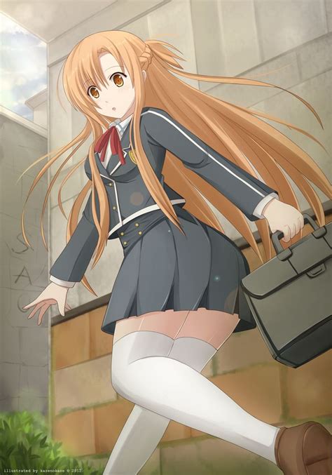 asuna back to school by kazenokaze on deviantart chica anime fotos de perfil anime manga