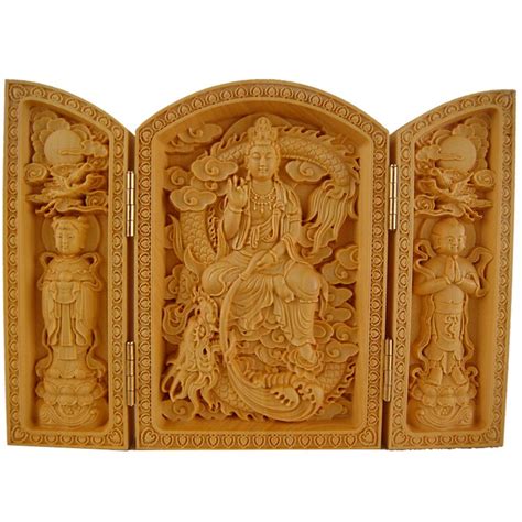 Buy Boxwood Carving Buddha Maitreya Statues Open Box