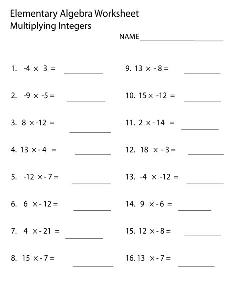 Here is a graphic preview for all of the algebra worksheet sections. Simple to Complex Elementary Math Worksheets | Learning Printable