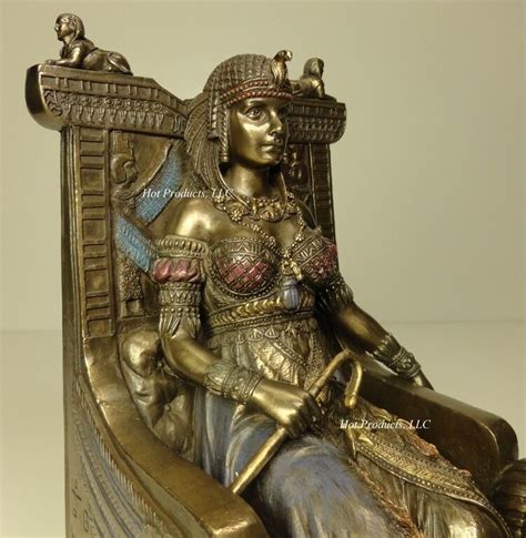 Egyptian Queen Cleopatra On Throne Statue Sculpture Bronze Finish Egypt Ebay