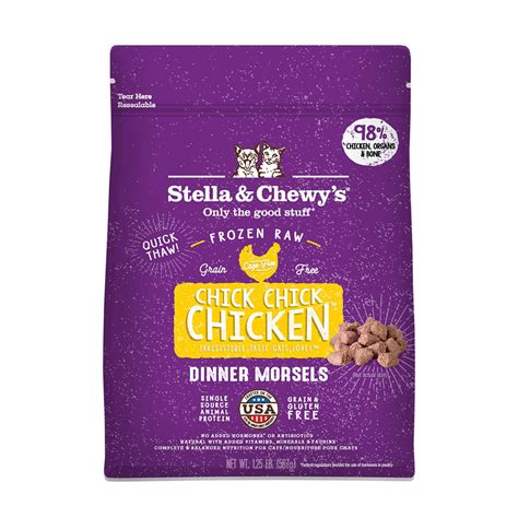 Together they average 7.3 / 10 paws, which makes stella & chewy's a significantly above average overall cat food brand when compared to all the other brands in our database. Stella & Chewy's Morsels Frozen Raw Cat Food, Chicken, 1 ...