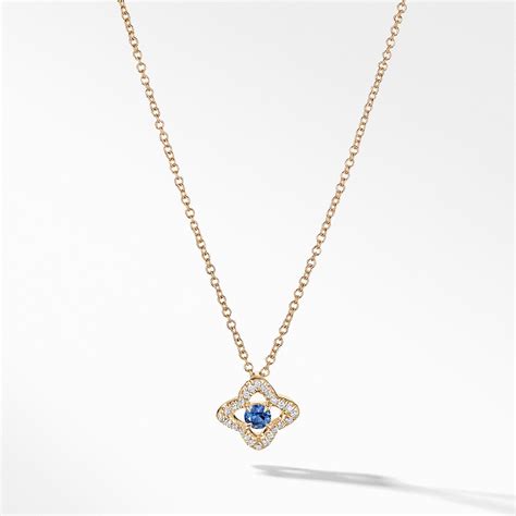 Venetian Quatrefoil Necklace With Diamonds In 18k Gold David Yurman