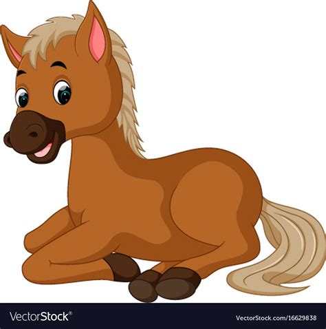 Horse Sitting Cartoon Royalty Free Vector Image