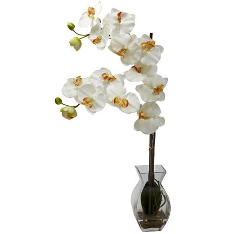 Nearly Natural Phalaenopsis Orchid W Vase Arrangement