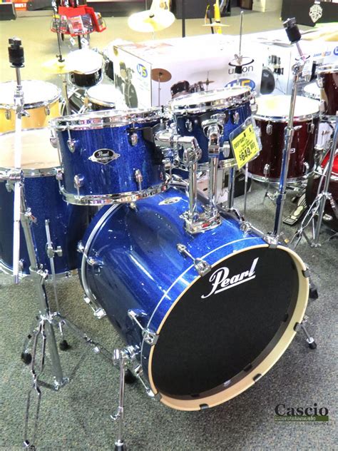 Pearl Drum Set Exx725sc702 Export 5 Piece Blue Sparkle Drums Pearl