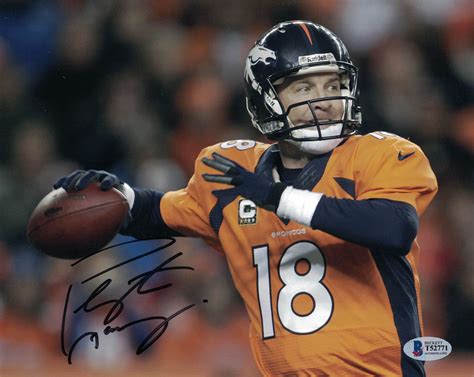 Peyton Manning Autographedsigned Denver Broncos 8×10 Photo Bas 26904