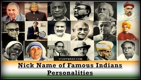 Nick Name Of Famous Indians Personalities Study Wrap