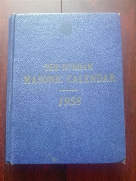 The Durham Masonic Calendar 1958 Esbokeu