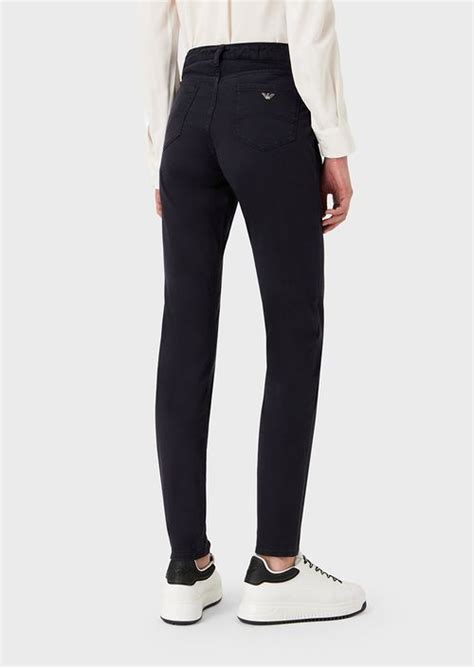 J20 High Waisted Super Skinny Leg Jeans In Garment Dyed Drill Emporio