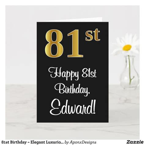 81st Birthday Elegant Luxurious Faux Gold Look Card 81st Birthday