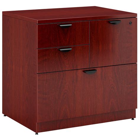 Classy yet simple, the bestar lateral file in mahogany is a beautiful addition to your office set. Boss N114-M Mahogany Laminate Combination Lateral File ...