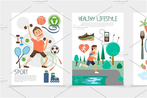 Flat Healthy Lifestyle Poster Pre Designed Photoshop Graphics