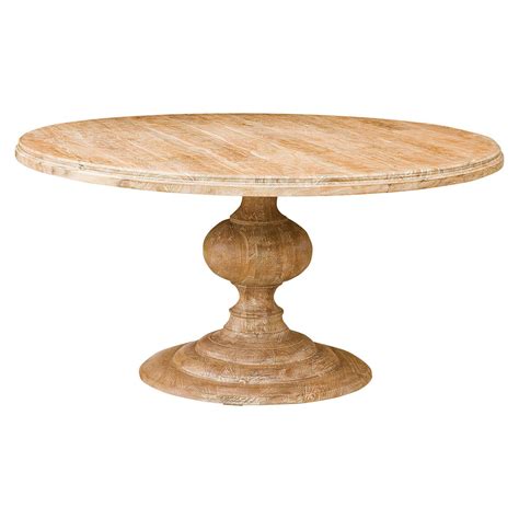 60 Round Pedestal Dining Table In Whitewash Wood Round Dining Table