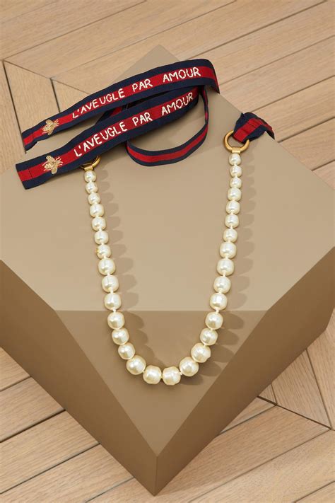 Gucci Pearl Necklace Lyst