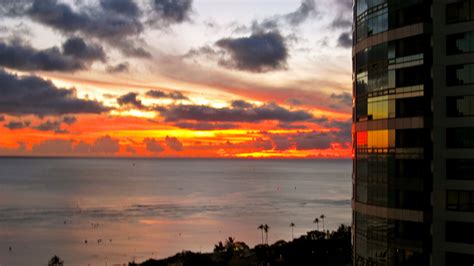 Honolulu Sunset Honolulu Times Square Celestial Sunset Landmarks
