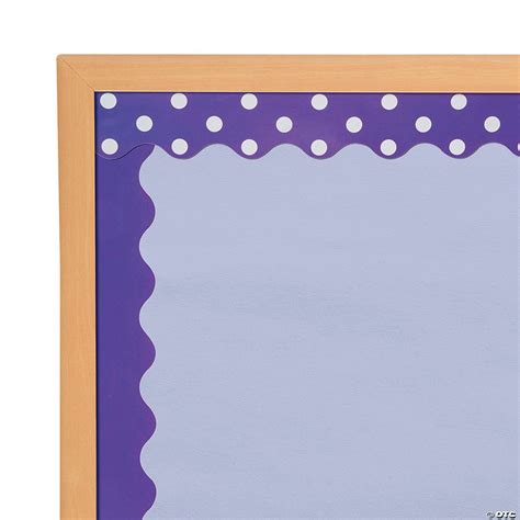 Double Sided Solid And Polka Dot Bulletin Board Borders Purple 12 Pc