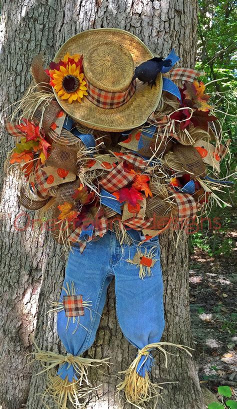 Fall Scarecrow Burlap Wreath Scarecrow Mesh Wreath Home Décor Wreaths