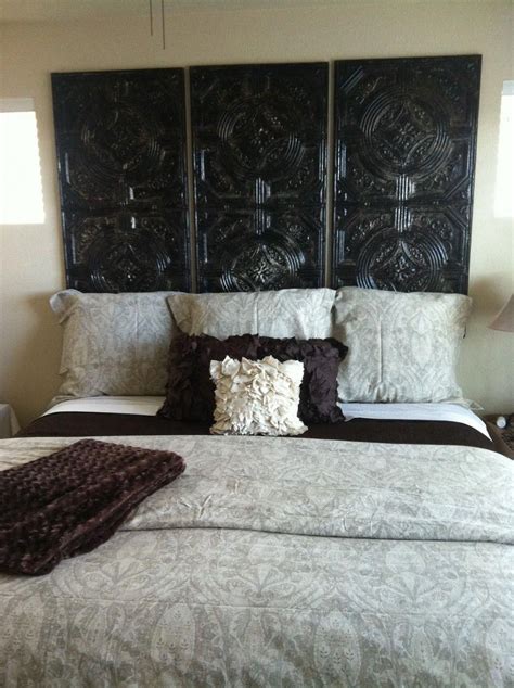 We offer a variety of tin ceiling tiles ideas for your house or company. Diy Tin Ceiling Tile Headboard - Home Ideas | Ceiling tile ...
