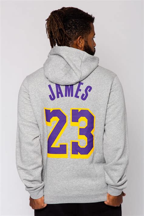 Lebron James Los Angeles Lakers Nike Nba Essentials Hoodie Mens Grey