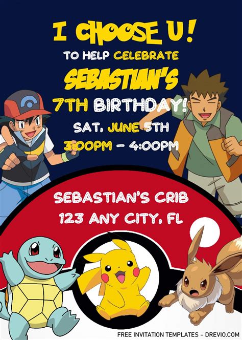 Pokemon Invitation Templates Editable With Ms Word Download