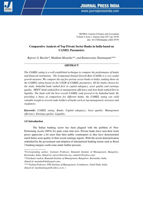 It has a total revenue of rs. (PDF) Comparative Analysis of Top Private Sector Banks in ...