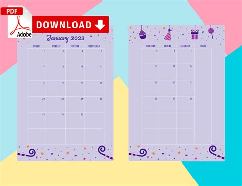 Birthday Tracker Printable Birthday Calendar Instant Download Birthday