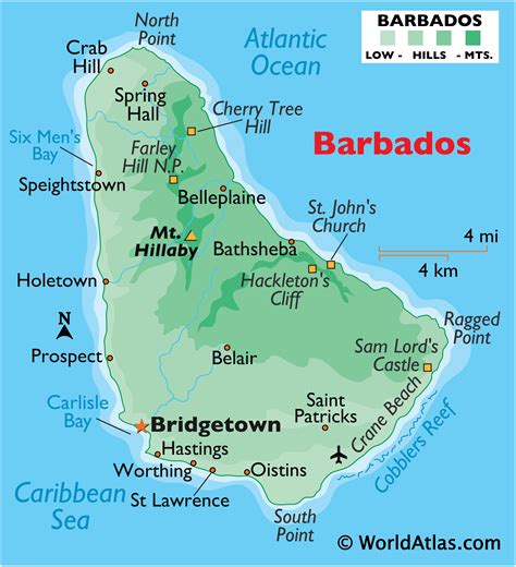 Barbados Map Geography Of Barbados Map Of Barbados