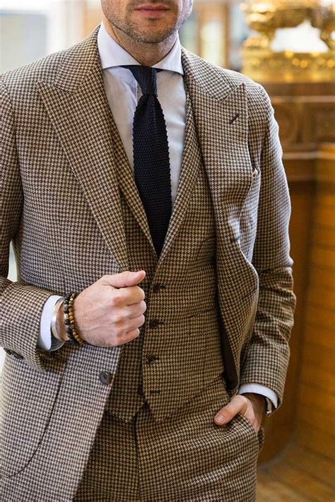 Shop over 370 top mens three piece suits and earn cash back all in one place. Brown Houndstooth Suit Dress Yy