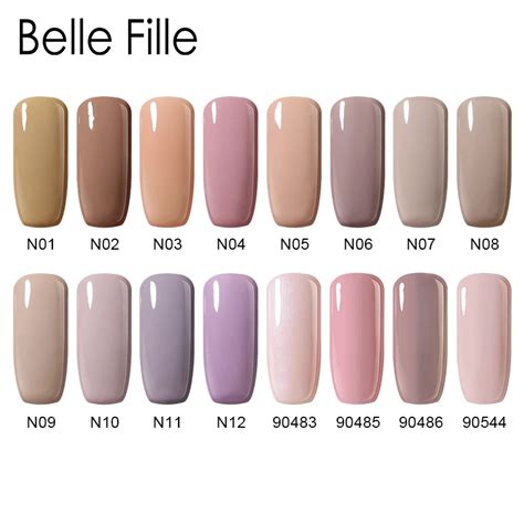 Belle Fille Colors Kit Uv Gel Polish Nude Color Coat French Manicure Nail Art Design Ml Uv