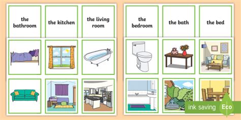 Parts Of Houses Matching Game Esl Resources